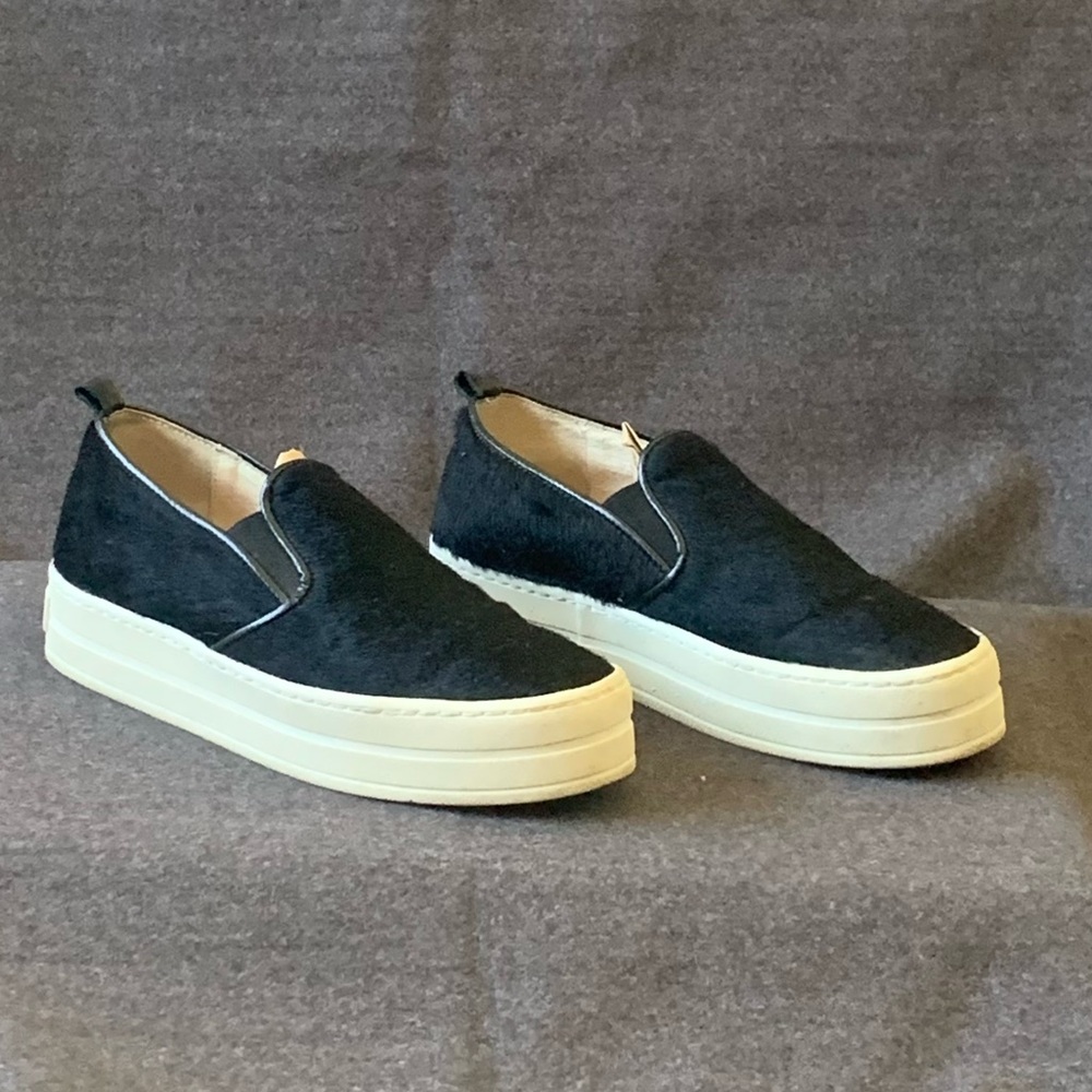 Fred Segal Feet Black Cowhide Platform Sneakers